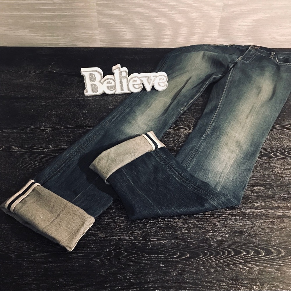Arden B, Dark Washed Jean Reversible Pant Leg